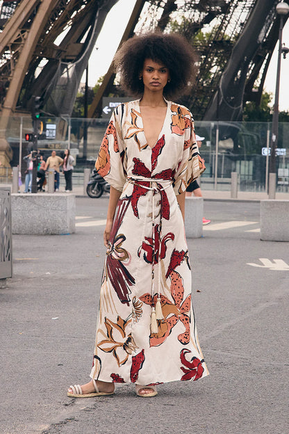 VESTIDO LÍRICA IVORY BURGUNDY