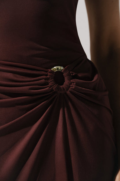 VESTIDO ALLENDE CHOCOLATE BAOBAB