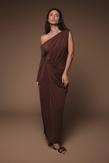 VESTIDO ARTISTRY OF NATURE BROWN