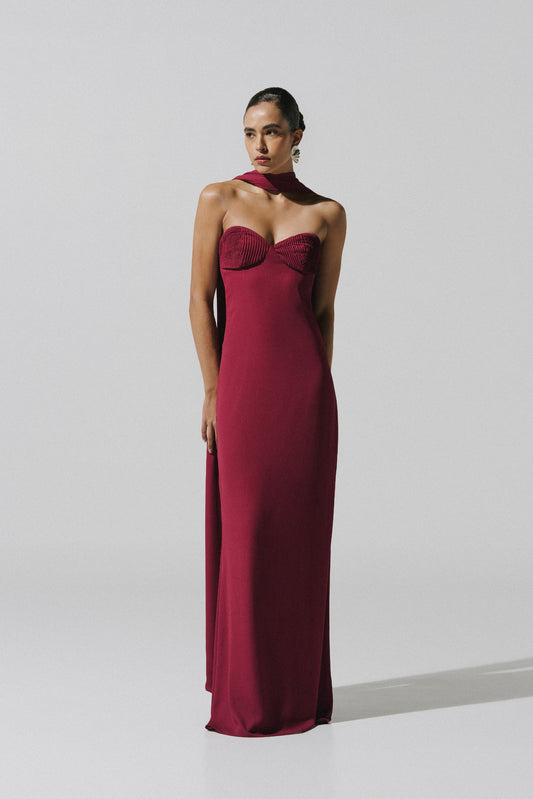 VESTIDO ATHENA CABERNET BAOBAB