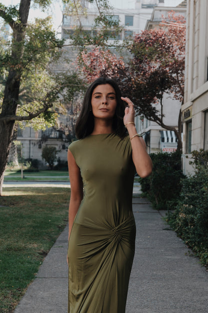 VESTIDO RADHA VERDE OLIVA