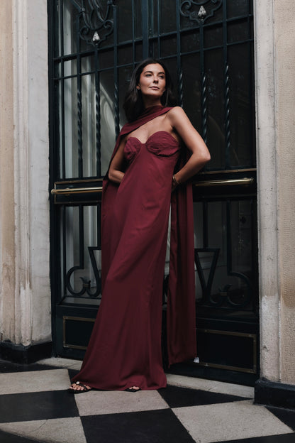 VESTIDO ATHENA CABERNET BAOBAB