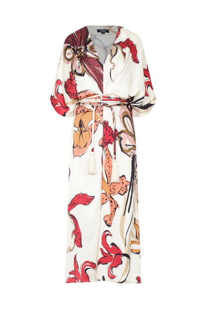 VESTIDO LÍRICA IVORY BURGUNDY