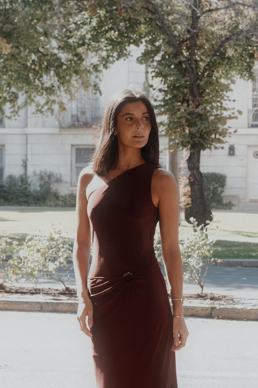 VESTIDO ALLENDE CHOCOLATE BAOBAB