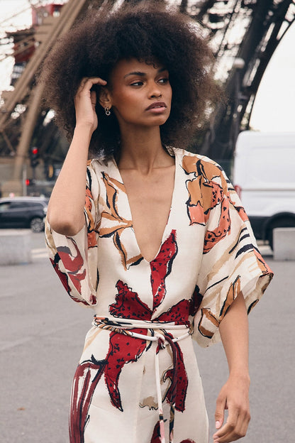 VESTIDO LÍRICA IVORY BURGUNDY