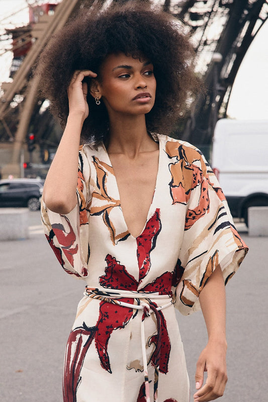 VESTIDO LÍRICA IVORY BURGUNDY